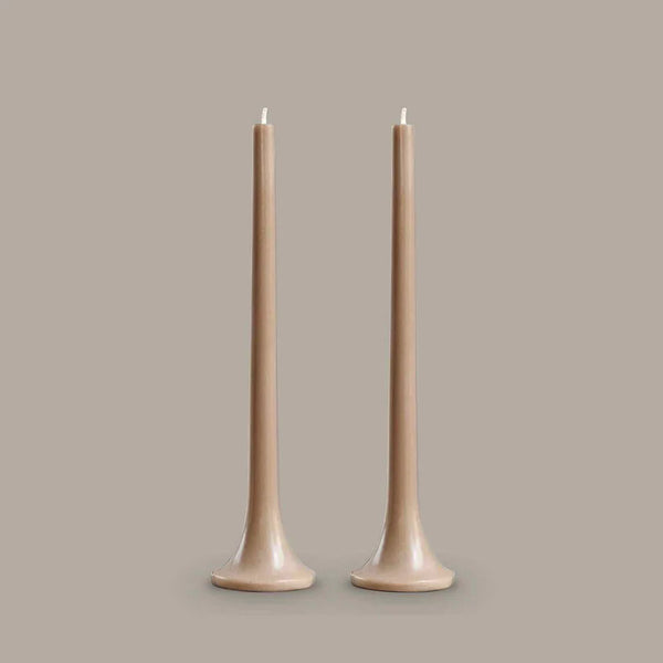 Tusk Tapers Candles | Taupe | Set of 2