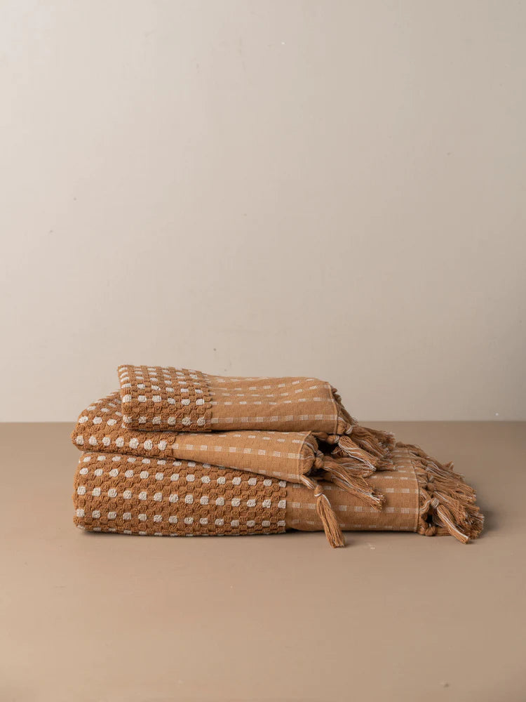 Chickpea Bath Sheet collection |  Terracotta and Stone