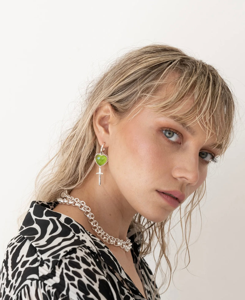 Juliet Silver Earrings l Peridot Green