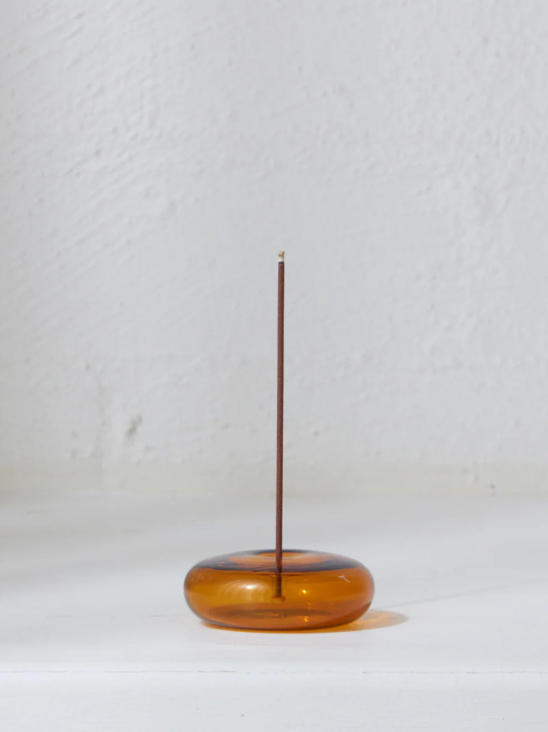 Gentle Habits Glass Vessel Incense Holder - Amber