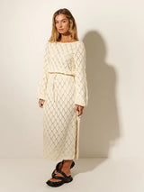 Claudia Scoop Back Knit Dress | Cream