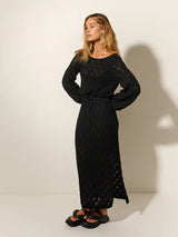Claudia Scoop Back Knit Dress | Black