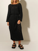 Claudia Scoop Back Knit Dress | Black