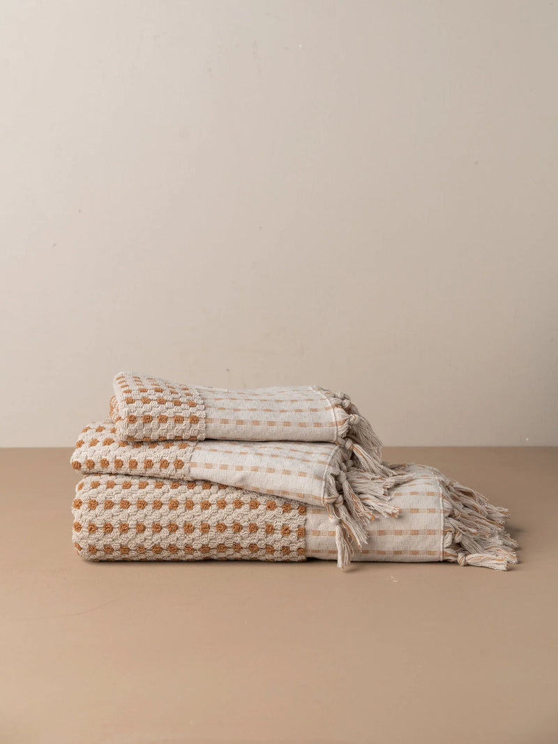 Chickpea Bath Sheet collection |  Stone/Terracotta
