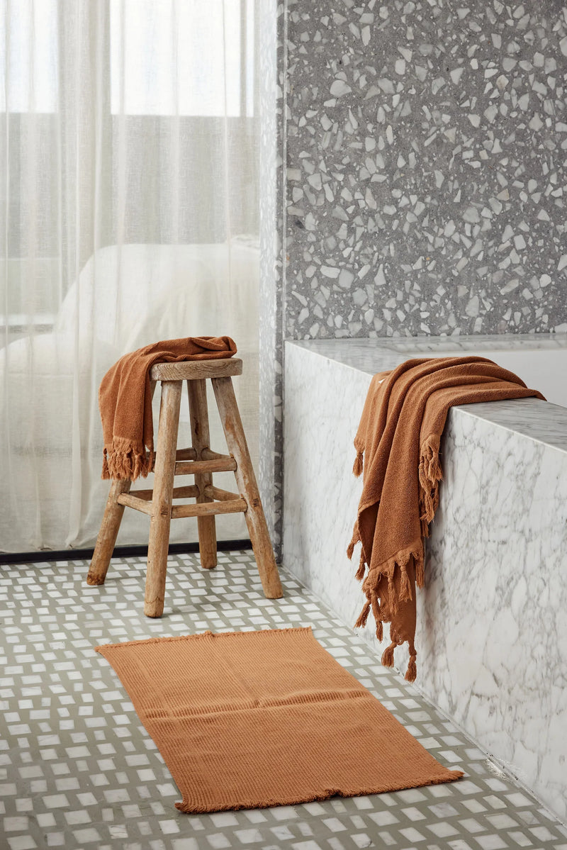 Vintage Wash Hand Towel |  Terracotta