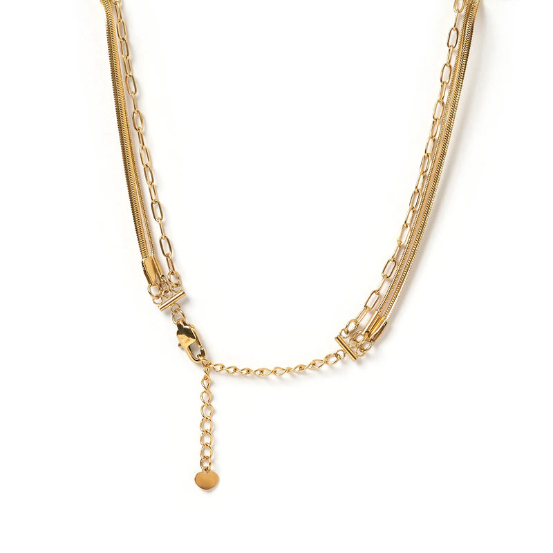 Amour Triple Gold Necklace