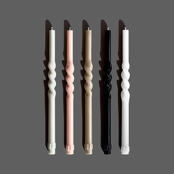 Spiral Tapers Candles | Stone | Set of 3