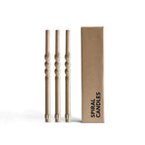 Spiral Tapers Candles | Taupe | Set of 3