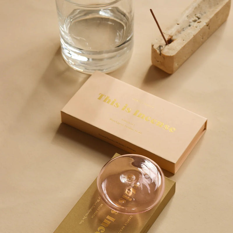 Gentle Habits Glass Vessel Incense Holder - Pink