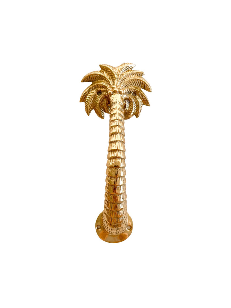 Haveli & Co Brass Palm Door Handle - Gold