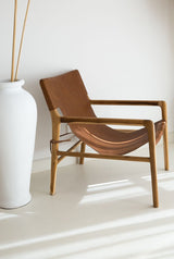 Haveli & Co Capri Sling Leather Chair - Tan