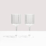 Fazeek Two Wave Wine Glasses (Set) - Clear