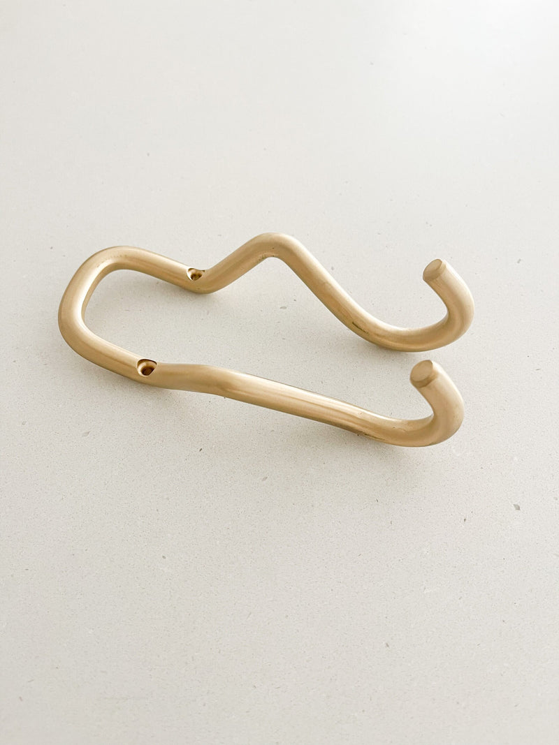 Haveli & Co Wavy Brass Double Hook - Small 
