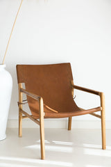 Haveli & Co Capri Sling Leather Chair - Tan